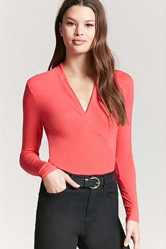 Slub Knit Surplice Top