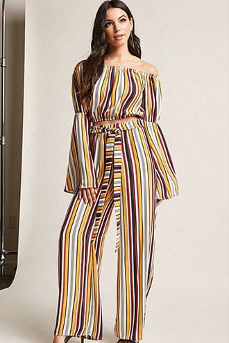 Stripe Self-tie Palazzo Pants