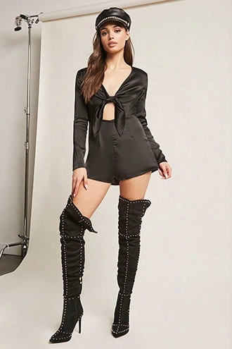 Studded Over-the-knee Faux Suede Boots