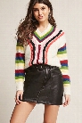 Fuzzy Multicolor Cable Knit Sweater