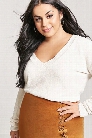 Plus Size Chenille Knit V-Neck Sweater