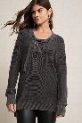 Purl-Knit Lace-Up Sweater