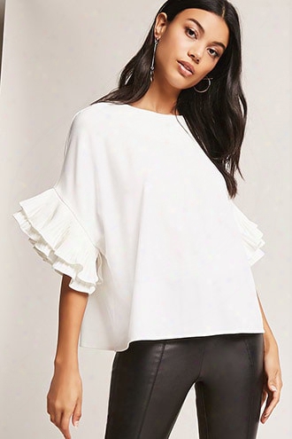 Tiered Pleated Sleeve Top