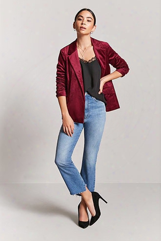 Velvet Open-front Blazer