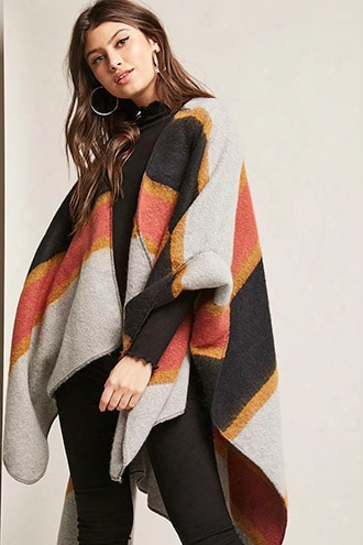 Woven Heart Colorblock Poncho