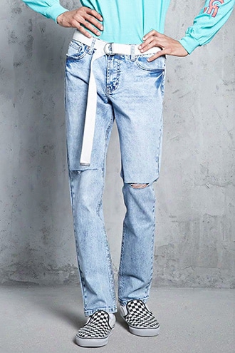 Acid Wash Slim-fit Jeans