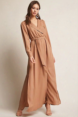 Belted Surplice Maxi Dress