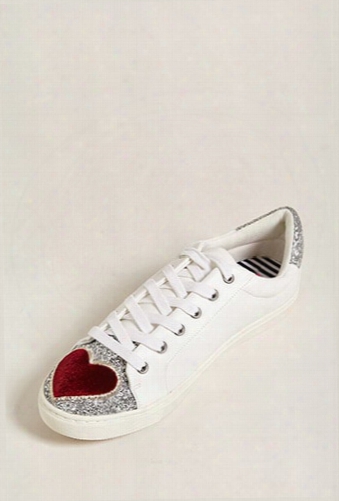 Betsey Johnson Glitter Faux Leather Sneakers