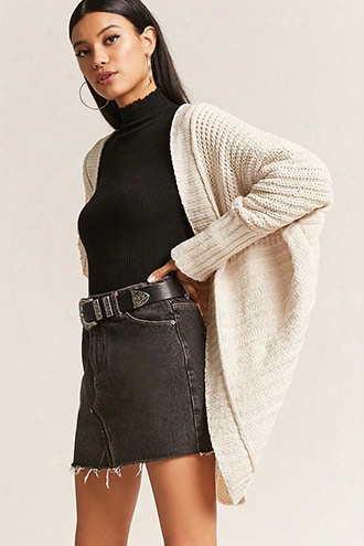 Boxy Chenille Knit Shawl Cardigan