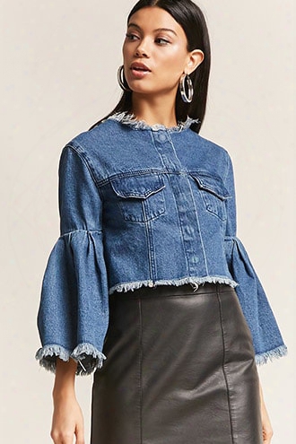 Boxy Frayed Denim Jacket