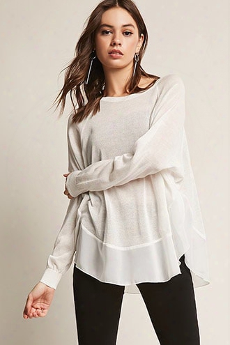 Contrast Sheer Knit Top