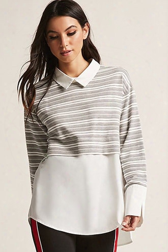 Contrast Stripe Combo Tunic