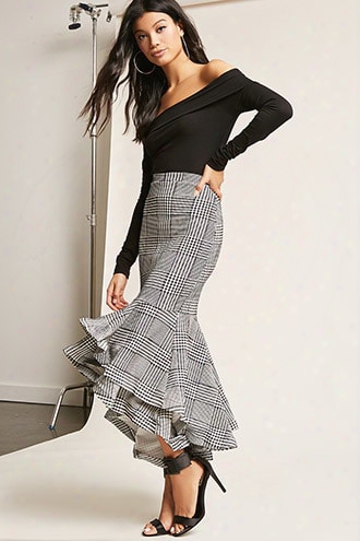 Eta High-low Houndstooth Skirt