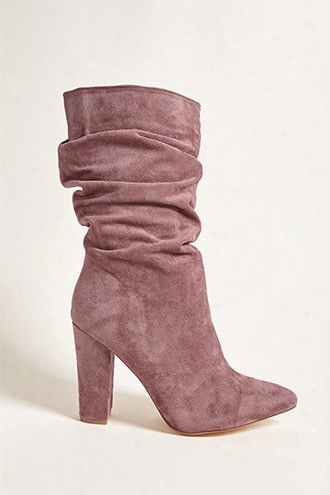 Faux Suede Mid-calf Boots