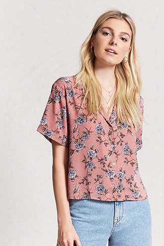 Floral Button-front Shirt