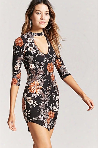 Floral Cutout Mini Dress