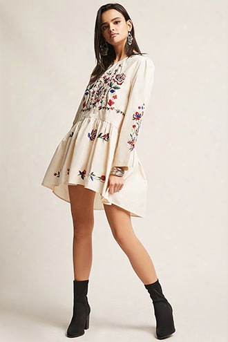Floral Embroidered Woven Tunic