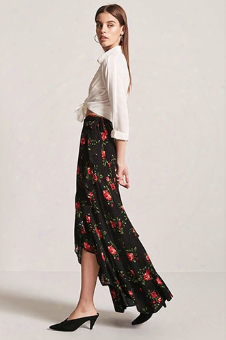 Floral High-low Wrap Skirt