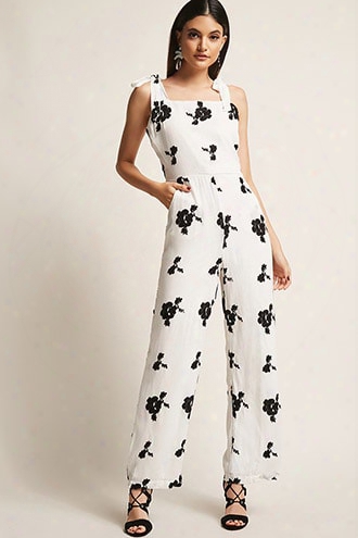 Floral Self-tie Jumpsuit