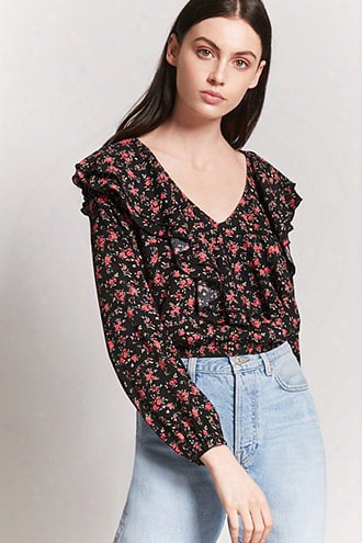 Flounce Floral Print Top