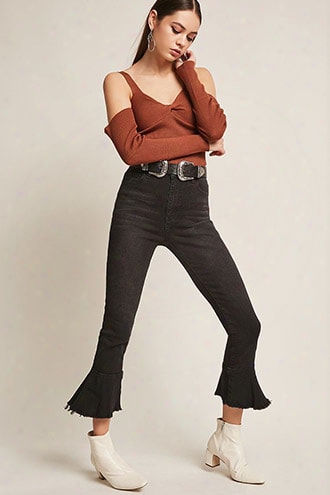 Frayed Flare Leg Jeans