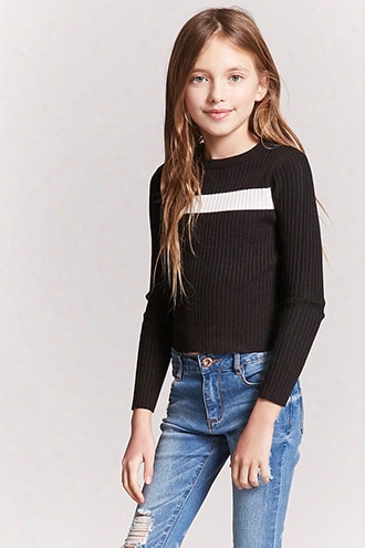 Girls Contrast-stripe Crop Top (kids)