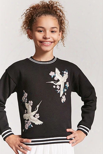 Girls Crane Graphic Sweater(kids)