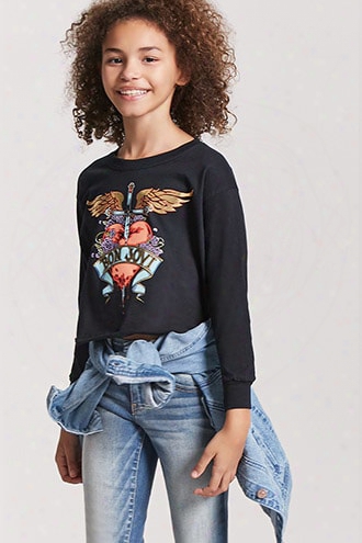 Girls French Terry Bon Jovi Graphic Top (kids)