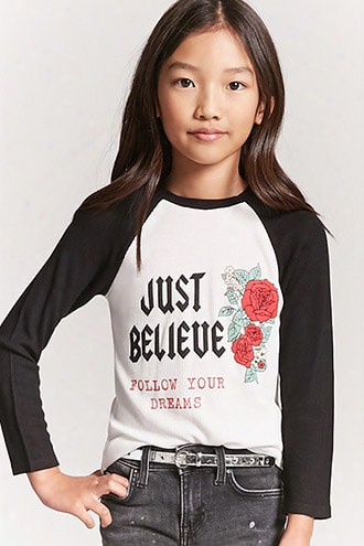 Girls Just Believe Raglan Tee (kids)