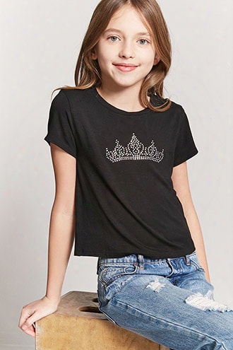 Girls Rhinestone Crown Tee (kids)