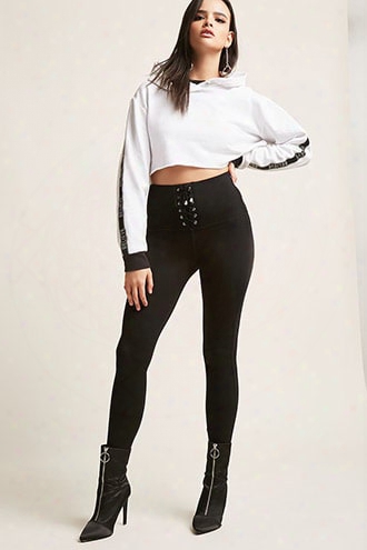 High-rise Lace-up Leggings