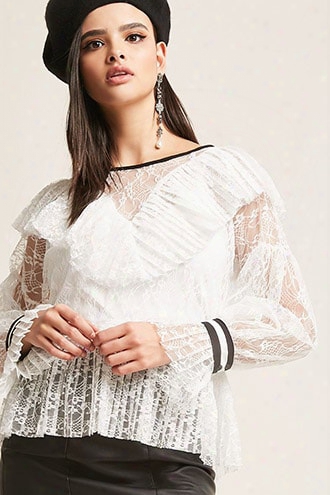 Lace Accordion Pleat Top