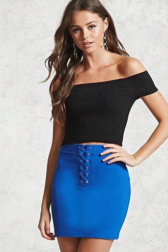 Lace-up Mini Skirt