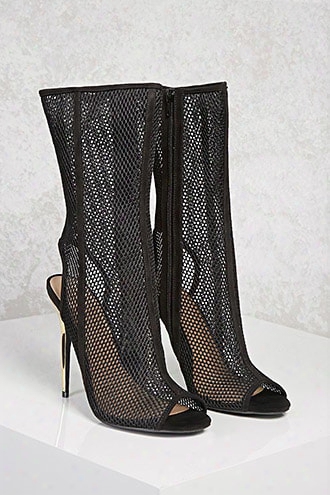 Mesh Knit Stiletto Boots