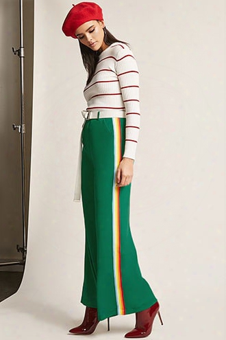 Multicolor Stripe Flare-leg Pants