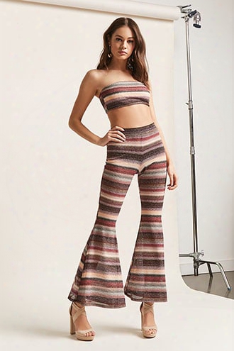 Multicolor-stripe Flare Pants