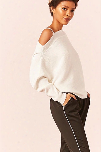 One-shoulder Ribbed Sweater