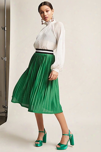 Perforated Pleated Skirt