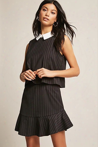 Pinstripe Layered Dress