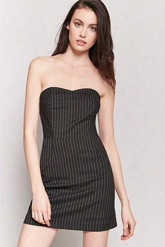 Pinstripe Strapless Mini Dress