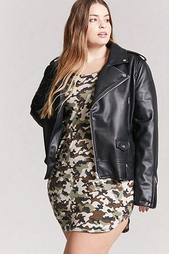 Plus Size Camo Bodycon Mini Dress