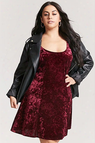 Plus Size Crushed Velvet Mini Dress