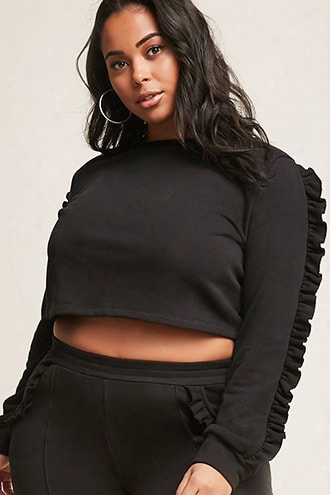 Plus Size French Terry Ruffle Top