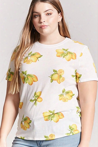 Plus Size Lemon Print Tee