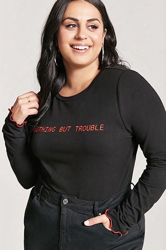 Plus Size Nothing But Trouble Graphic Top