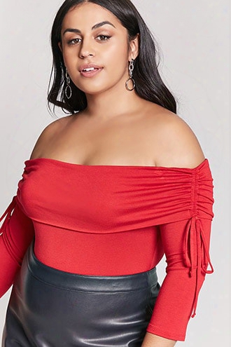 Plus Size Off-the-shoulder Bodysuit