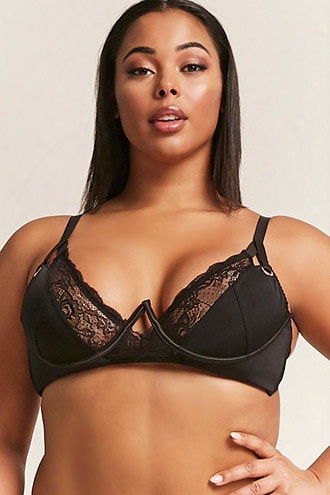 Pls Size Oh La La Cheri Satin & Lace Bra