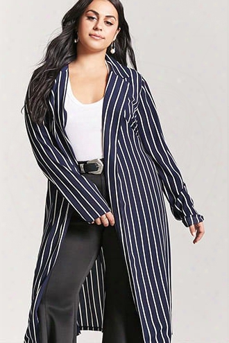 Plus Size Pinstripe Duster