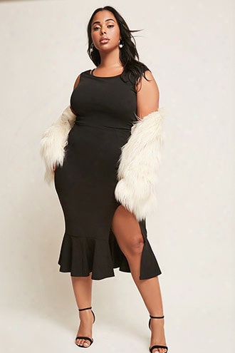 Plus Size Ruffle Midi Dress