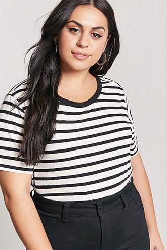 Plus Size Stroke  Boxy Tee